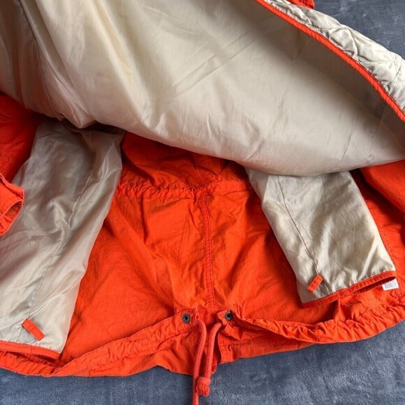 Old Navy Women’s Orange Jacket Coat Sz Large Anorak Hooded Removable Lined Y2K - Picture 4 of 14